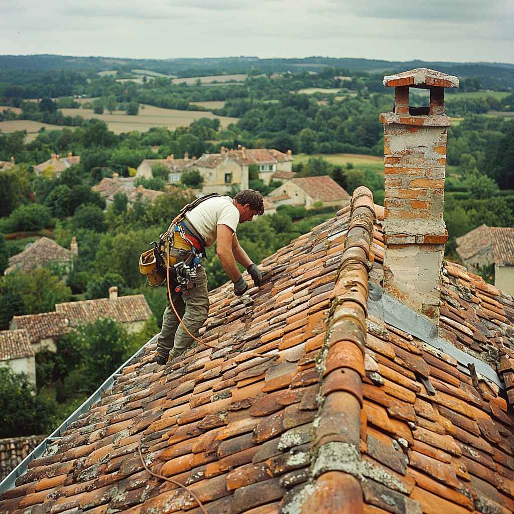 Roof repair following a storm in Rockfish (NC)